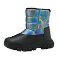 thumbnail image 1 of Wxirdiow Kids Boots Boys Boys Girls Snow Boots for Kids Warm Winter Shoes Water-Resistant Anti-Slip Outdoor Little Big Kids Girls Boots Black Size,1.5, 1 of 9