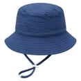 thumbnail image 1 of Wxirdiow Kids Boys Bucket Hats Newborn Baby Sun Hat Breathable Cotton Infant Bucket Cap Adjustable Wide Brim Summer Beach Navy Size,12-36 Months, 1 of 3