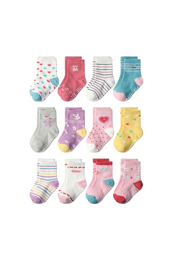Kids Cotton Socks Girls Toddler Socks Boys Crew Socks Kids Athletic Sock Colorful for Boys Girls G Size,5-7 Years