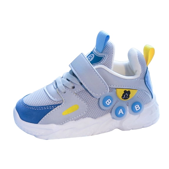Wxirdiow Kids Running Shoes Kids Breathable Sneakers Mesh Lightweight Easy Walk Casual Sport Strap Athletic Running Shoes for Boys Girls Blue Size,7