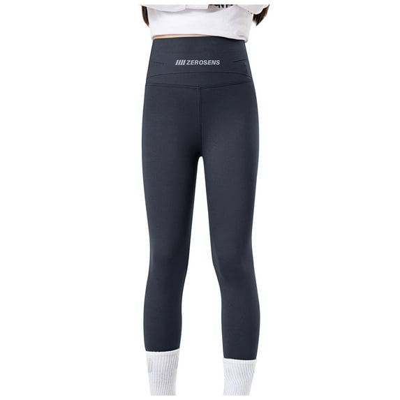 Wxirdiow Kids Skinny Pants Girls Athletic Leggings Kids Yoga Pants High Waisted Active Dance Running Workout Leggings Grey Size,7-8 Years
