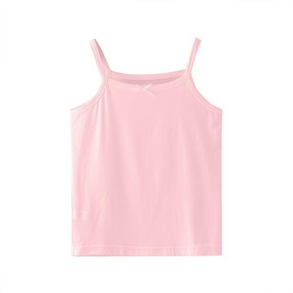 Wxirdiow Kids Tank Tops for Girls Cotton Breathable Tank Tops Lightweight Super Soft Camisole Undershirts Toddler Boys Girls Pink Size,3-4 Years
