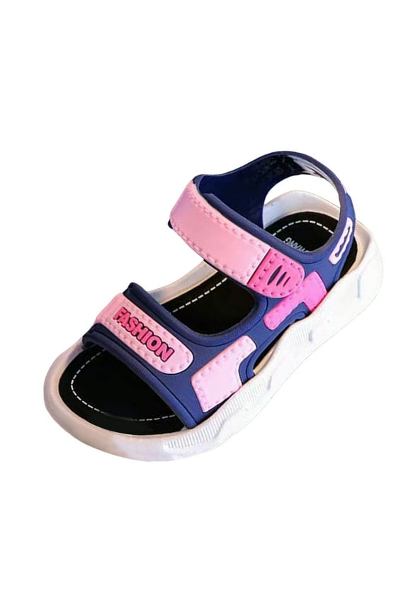 Kids Water Shoes Kids Cloud Sandals Boys Girls Slip on Flat Slides Sandals EVA Summer Slipper With Hook Loop Back Strap Red Size,11