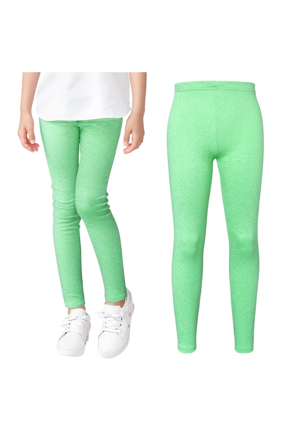 Leggings for Girls Cotton Girls Leggings Girls Casual Pants- Soft Comfortable Athletic Leggings for Girls Green Size,6-7 Years