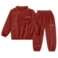 thumbnail image 1 of Wxirdiow Little Boys Outfits Winter Toddler Baby Boy Fall Winter Outfits Letter Crewneck Sweatshirt Casual Pants 2Pcs Clothes Set Red Size,18-24 Months, 1 of 4