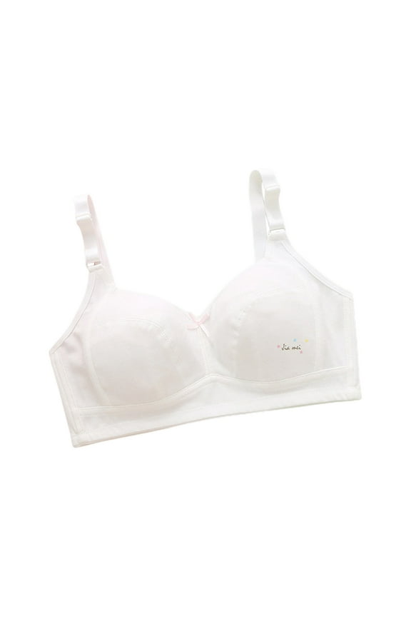 Little Bras for Toddlers Girls Training Bras Seamless Teen Girls Sports Bras Adjustable Straps Tween Bra for Girl Removeable Padding White Size,11-12 Years