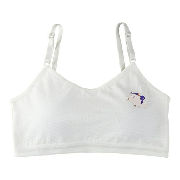 Wxirdiow Little Girls Sports Bras Kids Girls Underwear Bra Vest Children Adjustable Shoulder Strap Underclothes Undies Clothes White Size,10-12 Years