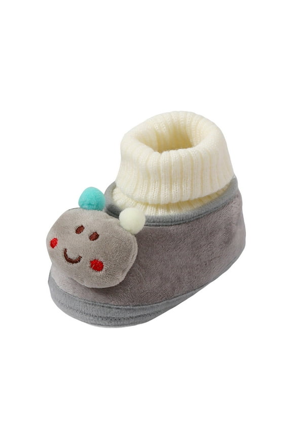Newborn Booties Girl Baby Booties Newborn Girl Boy Cozy Sock Shoes Infant Toddler Warm Knit Booties Grey Size,4.5