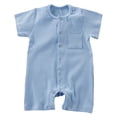 thumbnail image 1 of Wxirdiow Newborn Boy Jumpsuits Unisex Baby Cotton Romper Boys Short Sleeve One-Piece Jumpsuit Infant Snap Up Bodysuits Summer Outfits Light Blue Size,3-6 Months, 1 of 9