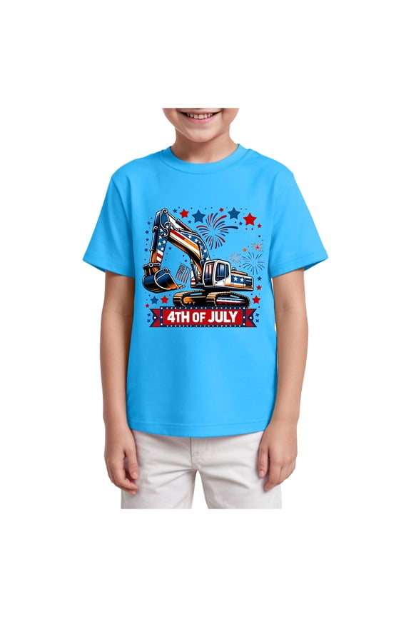 Patriotic Shirts for Toddler Boys Kids 4th of July Shirts Graphic American Flag T-Shirt Cotton Short Sleeve Tees Sky Blue Size,11-12 Years