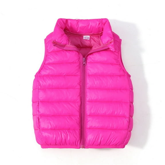 Wxirdiow Puffer Vest Girls Boys Girls Winter Hooded Puffer Vest Kids Lightweight Sleeveless Zipper Quilted Coat Soft Warm Jacket Waistcoat Hot Pink Size,4-5 Years
