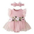thumbnail image 1 of Wxirdiow Rompers for Baby Girl Baby Girl Tulle Romper Newborn Summer Bodysuit First Birthday Photo Shoot Cake Smash Outfit for Infants Pink Size,6-9 Months, 1 of 5