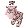 thumbnail image 1 of Wxirdiow Rompers for Fall Baby Girls Clothes Newborn Infant Baby Girls Outfit Long Sleeve Ruffle Romper Floral Pants Headband Sets Pink Size,0-3 Months, 1 of 7