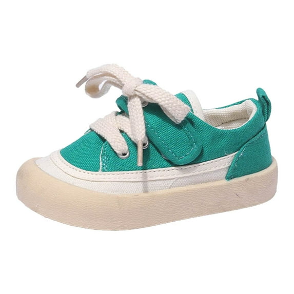 Wxirdiow Running Shoes for Boys Kids Sneakers for Boys Lightweight Non-Slip Running Shoes with Hook & Loop Strap Breathable Cushioned School Sports Basketball Shoes Green Size,9.5