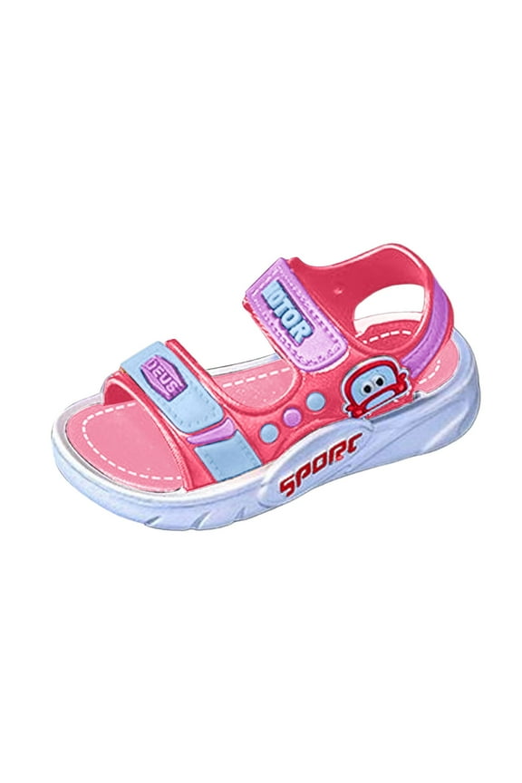 Sandals Toddler Toddler Little Kid Sandals Boys Girls Adjustable Strap Open-Toe Summer Outdoor Unisex Child Sport Beach Sandals Red Size,8