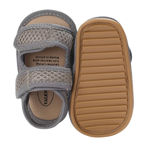 Wxirdiow Sandals for Kids Boys Baby Boy Girl Summer Infant Sandals Premium Rubber Sole Closed-Toe Non-Slip Shoes Toddler First Walkers Grey Size,5