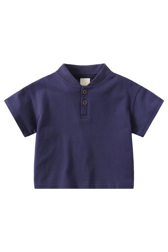 School Uniform for Boys Kids Boys Short Sleeve School Uniform String Pique Polo Shirts Navy Size,18-24 Months