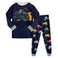 thumbnail image 1 of Wxirdiow Sleepwear for Kids Boys Sleepwear Toddler Kids Boys Cotton Dinosaur Sleepwear T shirt Tops Pants Sets Black Size,5-6 Years, 1 of 9