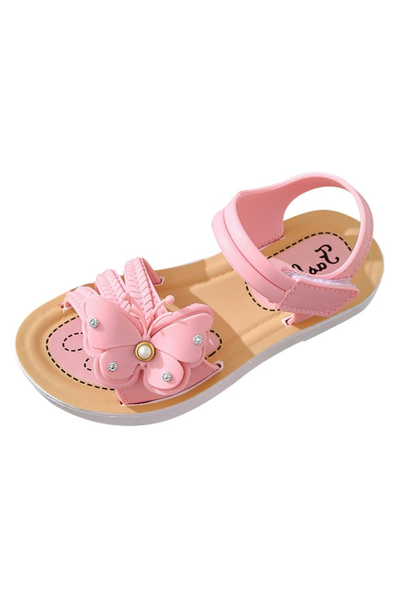 Slides for Kids Little Kids Girls Dress Pumps Princess Low Heels Princess Dress Shoes Party Dance Shoes Sandals Pink Size,9.5