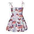 thumbnail image 1 of Wxirdiow Summer Dresses for Toddler Girls 4th of July Todddler Girls Outfit Spaghetti Strap Little Girl Dress Kids Independence Day Clothes White Size,2-3 Years, 1 of 1