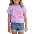 thumbnail image 1 of Wxirdiow T-Shirts for Girls Girl's Graphic Print Tee Shirt Round Neck Short Sleeve T Shirts Summer Cute Trendy Tops Purple Size,9-10 Years, 1 of 4