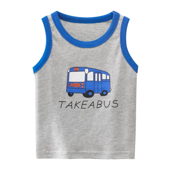 Wxirdiow Tank Tops Boys Vest Kids Tank Tops Cotton Shirt Sleeveless Soft Breathable Toddler Children Undershirts Grey Size,1-2 Years