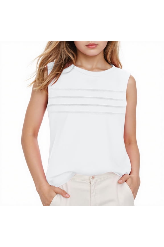 Teen Girls Undershirt Soft Undershirt Tank Top Cotton Undershirt Sleeveless Shirts for Kids Girls Or Boys White Size,7-8 Years
