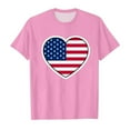 thumbnail image 1 of Wxirdiow Toddler American Flag Shirt American Flag Shirt Toddler Boys Girls USA Flag Shirts Kids 4th of July T-Shirt Patriotic Tee Tops Outfits Pink Size,11-12 Years, 1 of 4