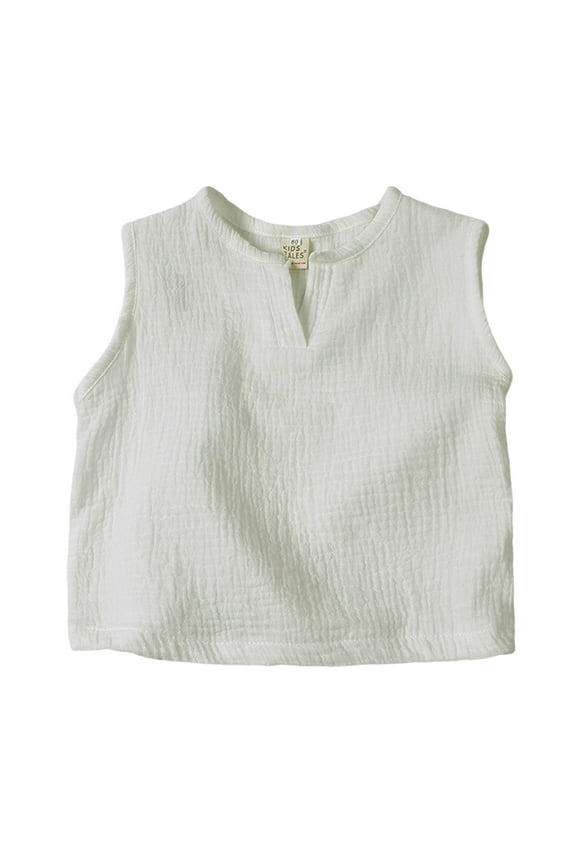 Toddler Boys Clothes Boys Tank Tops Casual Sleeveless Crewneck Athletic Workout Tees Basic Solid Undershirts White Size,3-4 Years
