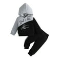 thumbnail image 1 of Wxirdiow Toddler Boys Clothes Toddler Boy Clothes Long Sleeve Printing Hoodie+ Pants Toddlers Boys Outfits Set Kids Clothing Grey Size,12-18 Months, 1 of 5