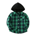 thumbnail image 1 of Wxirdiow Toddler Boys Polo Long Sleeve Shirts Toddler Boys Long Sleeve Shirt Flannel Buffalo Plaid Shirts Button Down Jacket Top Outfit Fall Winter Clothes Green Size,18-24 Months, 1 of 8