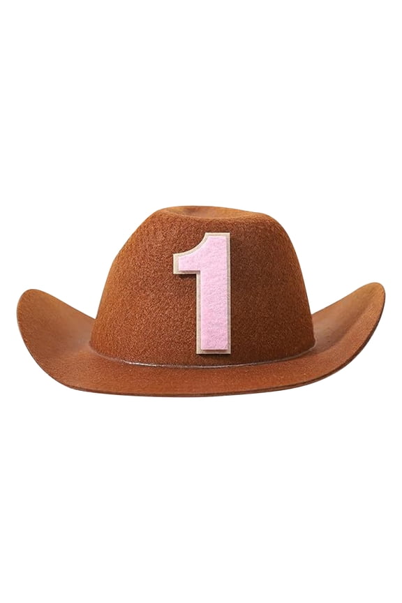 Toddler Boys Western Hat Western-Cowboy-Hat Classic Cowgirl-Hat for Kids Boys Girls Bull-Head Fedora for Party Pink Size,12 Months