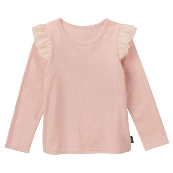 Wxirdiow Toddler Fall Outfits for Girls Kids Girls T Shirts Casual Long Sleeve Tee Crewneck Cute Fall Blouses Tops Pink Size,8-10 Years