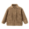 thumbnail image 1 of Wxirdiow Toddler Fleece Jacket Girls Jacket Coat Winter Warm Fluffy Tie Dye Fleece Jackets Cardigans Cute Comfy Casual Fashion Kids Outwear Coffee Size,10-11 Years, 1 of 4