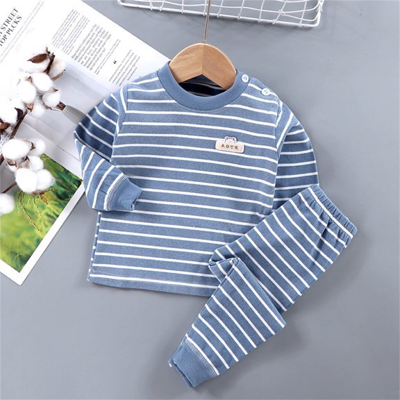 Wxirdiow Toddler Girl Fall Outfits Toddler Baby Boy Fall Winter Clothes Little Boy Outfit Long Sleeve Sweatshirts and Jogger Pants Set Dark Blue Size,6-12 Months