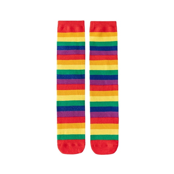 Wxirdiow Toddler Girl Gifts Knee Socks Girls Rainbow Knee Socks Children Colourful Thigh High Socks Leg Stocking Red Size,3-12 Years