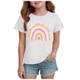thumbnail image 1 of Wxirdiow Toddler Girl Summer Shirts Kids Shirts for Girls Boys Rainbow Graphic Shirt Teens Valentine's Day Short Sleeve Tees Tops Black Size,13-14 Years, 1 of 4