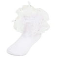 thumbnail image 1 of Wxirdiow Toddler Girls Socks Toddler Ruffle Socks for Girls - Baby Grip Socks with Non-Slip Cute Frilly Design White Size,1-3 Years, 1 of 9