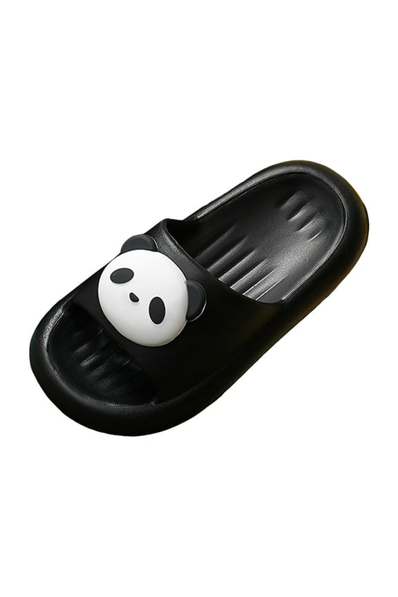 Toddler House Slippers Toddler Boys Girls Slippers Pillow Sandals Summer Bathroom Slides Beach Water Non-Slip Kids Shower Shoes Black Size,8.5