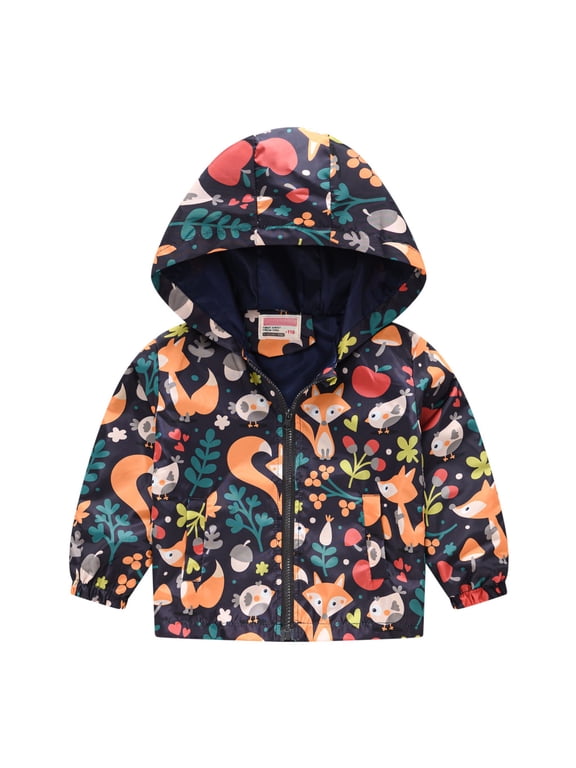 Toddler Jackets Toddler Boy Rain Jacket Lightweight Waterproof Hooded Coat Kids Windbreaker Zipper Golf Outerwear Raincoats Cartoon Clothes Multicolor E Size,12-18 Months