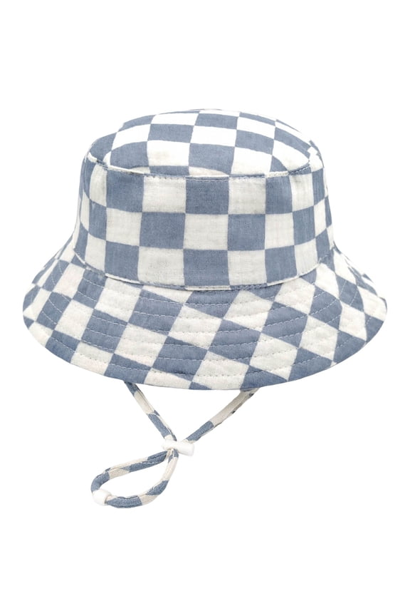 Toddler Sun Hat Girl Baby Sun Hat for Toddler Kids Bamboo Rayon Bucket Hat Summer Beach Sun Protection Baby Hats for Boys Girls Blue Size,12-36 Months