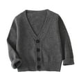 thumbnail image 1 of Wxirdiow Toddler Sweater Girls Cardigan Sweater School Uniforms Toddler Long Sleeve Button Knit Solid Sweaters Tops Dark Gray Size,3-4 Years, 1 of 6