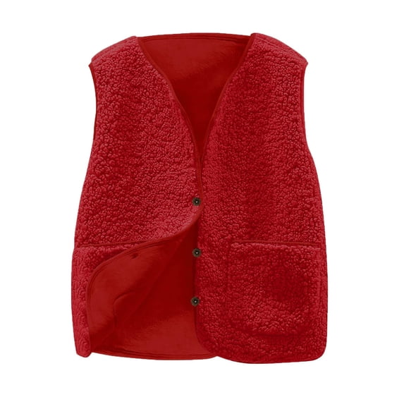 Wxirdiow Toddler Winter Jackets Boys Baby Girl Vest- Cotton Warm Breathable Soft & Lightweight Baby Vest for Spring Fall Clothes Red Size,5-6 Years