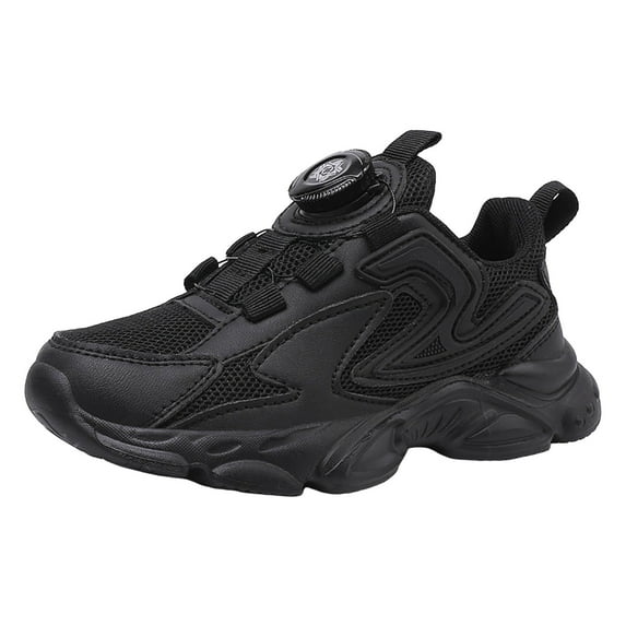 Wxirdiow Toddlers Shoes Little/Big Boys Girls Shoes Kids Lightweight Breathable Running Sneakers Children Athletic Sport Tennis Walking Black Size,1.5
