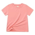 thumbnail image 1 of Wxirdiow Toddlers Short Sleeve Shirts Boys Boys T-shirts Short Sleeve Crewneck Pullover Toddler Kids Casual Loose Soft Active Pullover T-Shirt Basic T-shirts Pink Size,2-3 Years, 1 of 7
