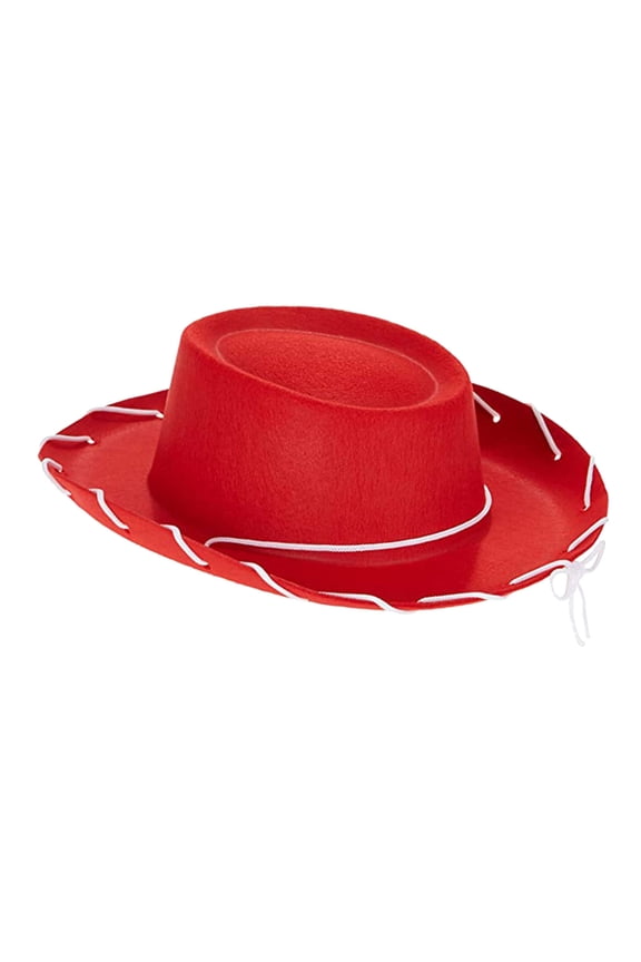 Western Hat for Kids Girls Cowboy Hats for Kids Vintage Wide Brim Felt Cowboy Hat Girls Cowgirl Hat with Belt Buckle Red Size,5-12 Years