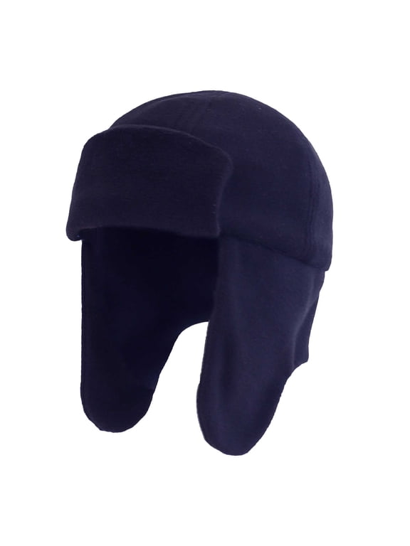Baby Beanie Toddler Infant Winter Hats Trapper Hat With Ear For Toddlers Kids Warm Fleece Lined Winter Earflap Hat For Boys Girls Navy,1-2 Years
