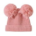 thumbnail image 1 of Wxirdrow Baby Beanie Winter Knit Hat Toddler Winter Knit Hat Upgrade Fleece Lined Pompom Ears Cap For Boys Girls Light Pink,0-12 Months, 1 of 5