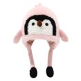 thumbnail image 1 of Wxirdrow Baby Penguin Ear Knit Beanie, Pink, 2-4 Years, 1 of 9