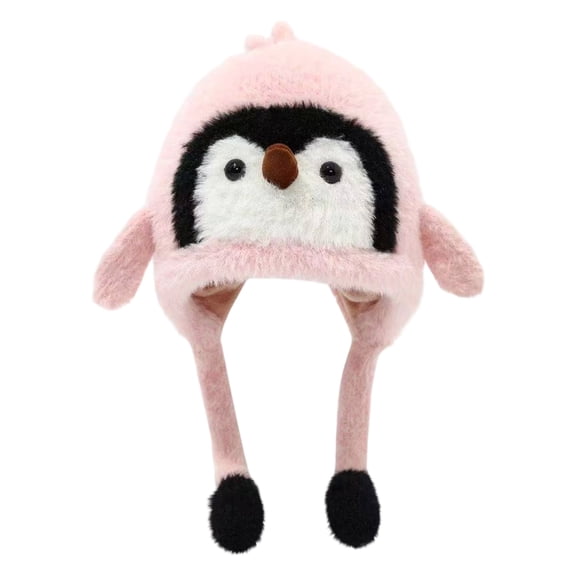 Wxirdrow Baby Penguin Ear Knit Beanie, Pink, 2-4 Years